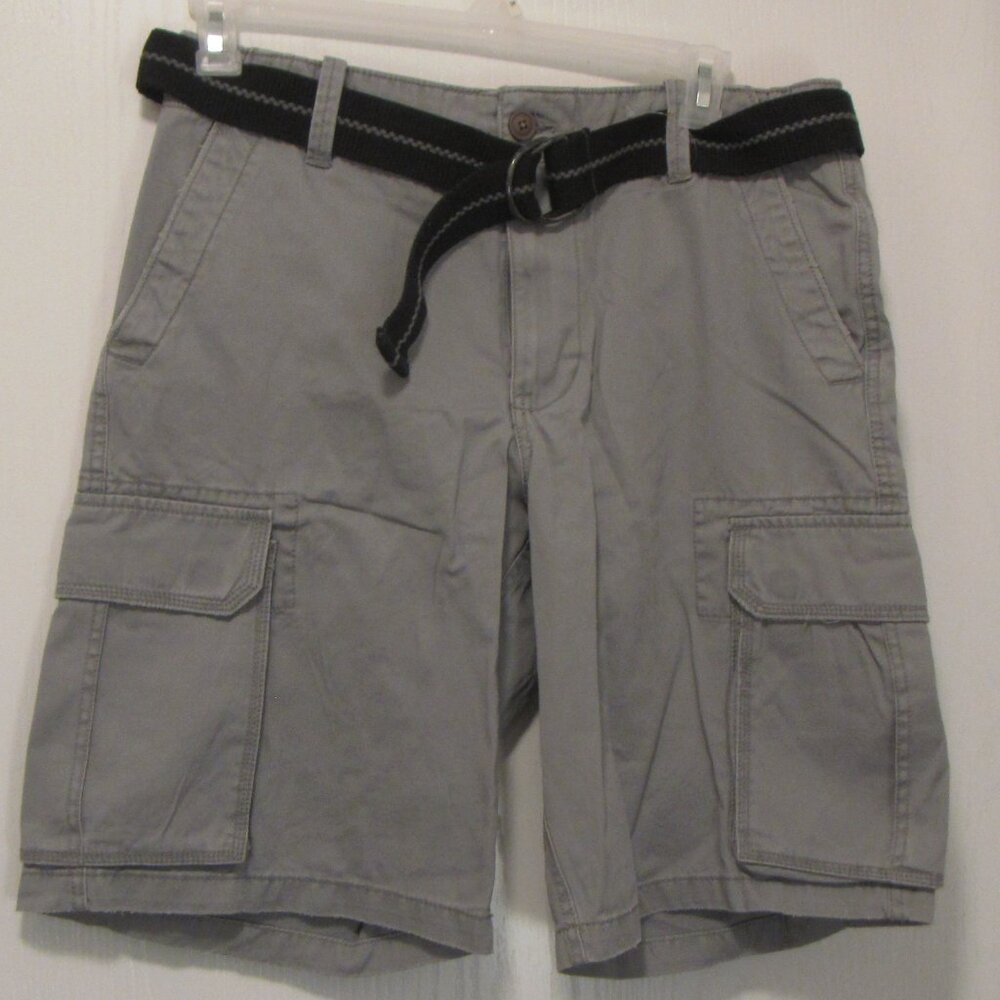 Route 66 Men's Gray Belted Cotton Cargo Shorts Size 34 New with Tags